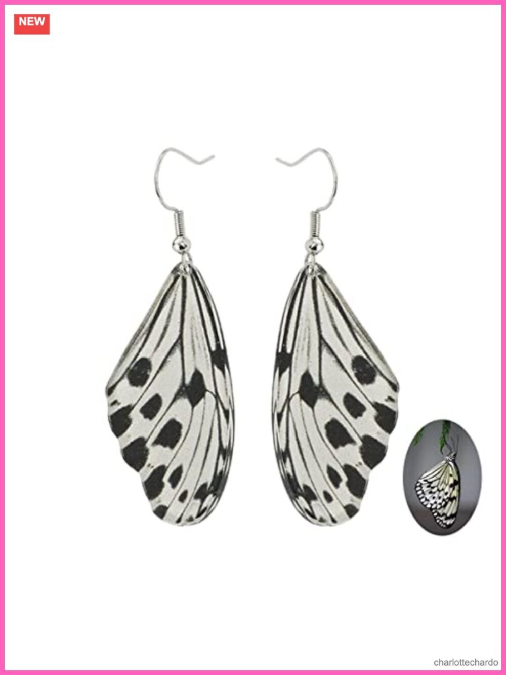 Moth Butterfly Acrylic Drop Earrings Punk Insect Statement Jewelry for Women